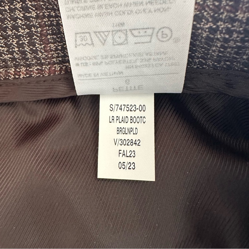 BANANA REPUBLIC Factory Plaid Low Rise Bootcut Pants 6P Fall 2023 - Picture 11 of 11
